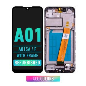 Samsung Galaxy A01 (A015A / F / 2020) LCD Screen Assembly Replacement With Frame (144.2) (Micro-USB / Narrow FPC Connector)