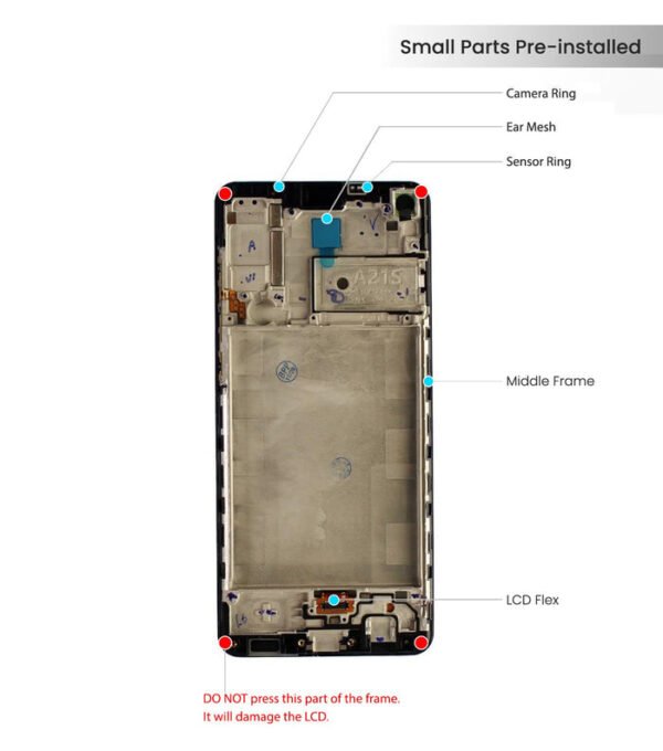 Samsung Galaxy A21s (A217 / 2020) LCD Screen Assembly Replacement With Frame - Image 3